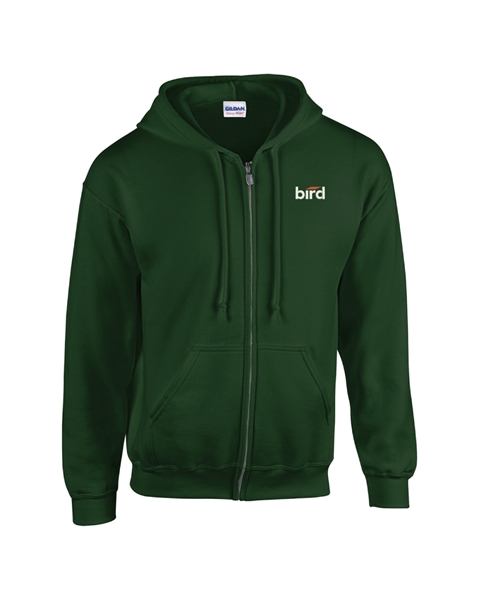 Picture of Bird Full-Zip Hooded Sweatshirt (Forest Green/Black)