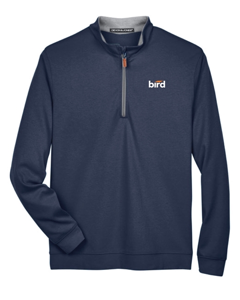 Picture of Bird Performance Quarter-Zip (Grey Heather, Navy)