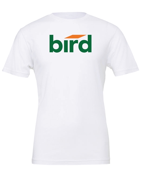 Picture of Bird Unisex Jersey T-Shirt with Full Front Logo (White)