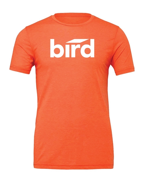 Picture of Bird Unisex Jersey T-Shirt with Full Front Logo (Orange)